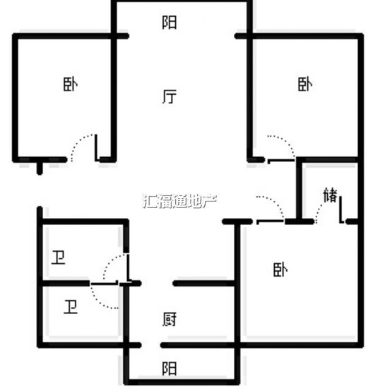 中铁建厂局家属楼3室2厅1卫户型图