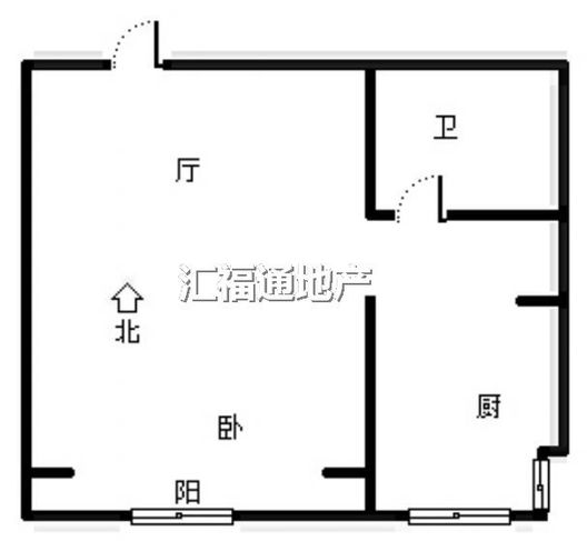 鸿盛凯旋门1室1厅1卫户型图