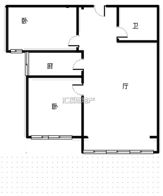 翡翠城（涿郡东区）2室2厅1卫户型图