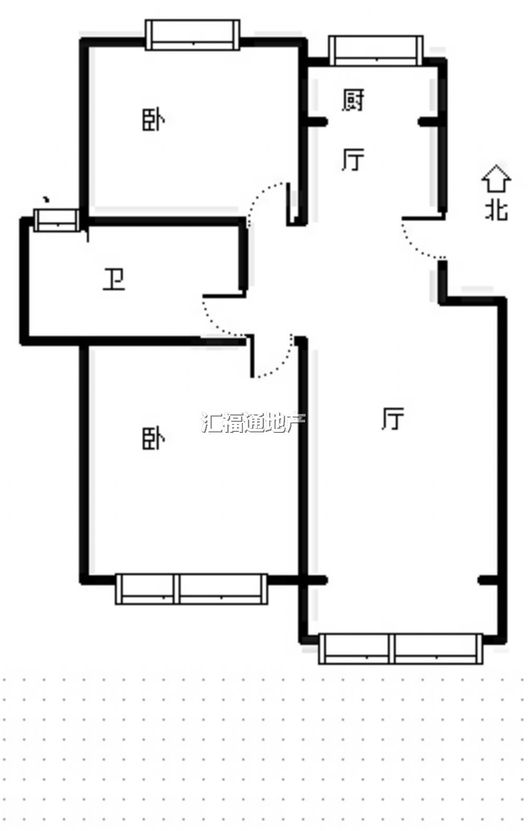 天地新城2室1厅1卫户型图