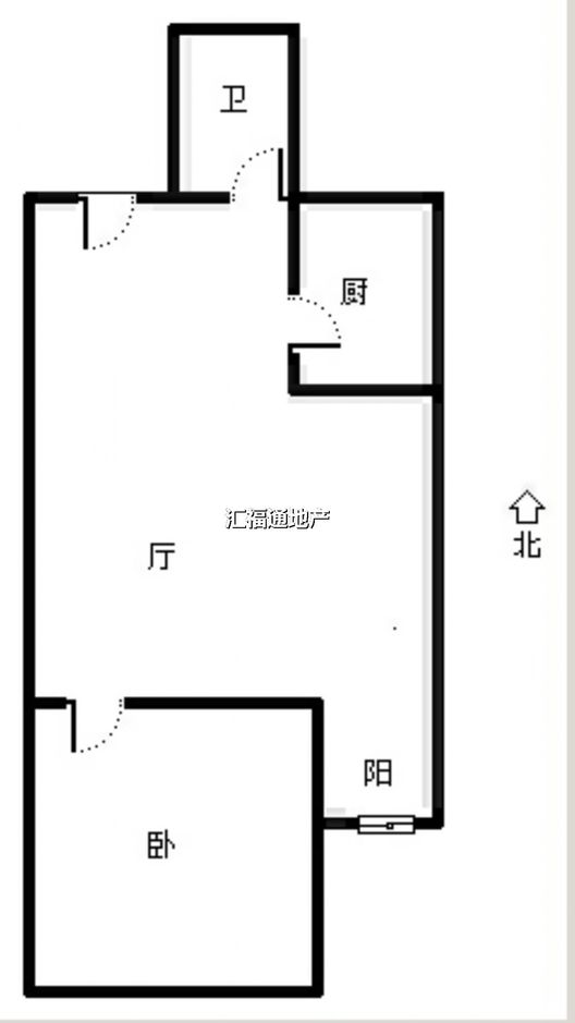 新加坡花园1室1厅1卫户型图