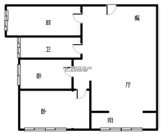 联合七号院2室2厅1卫户型图