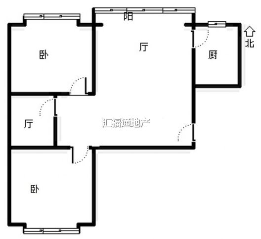 翡翠城（涿郡东区）2室2厅1卫户型图