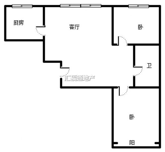 北新家园（锦绣范阳）2室2厅1卫户型图