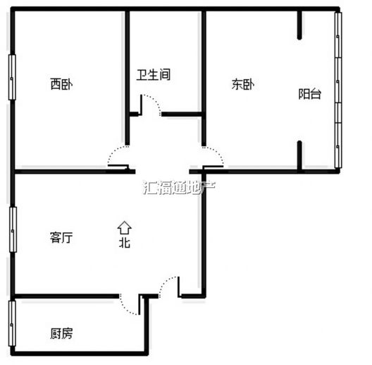 北新家园（锦绣范阳）2室1厅1卫户型图