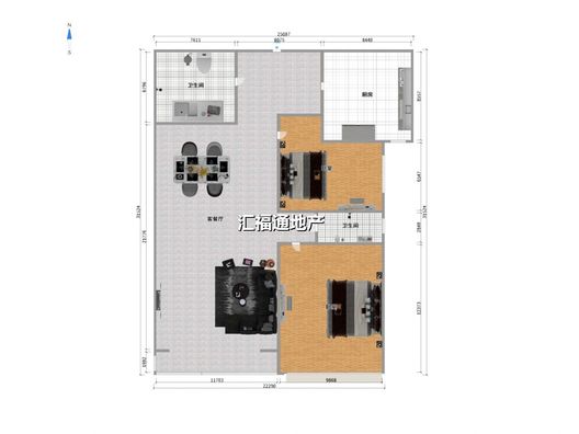 君临天下御景园2室2厅2卫户型图