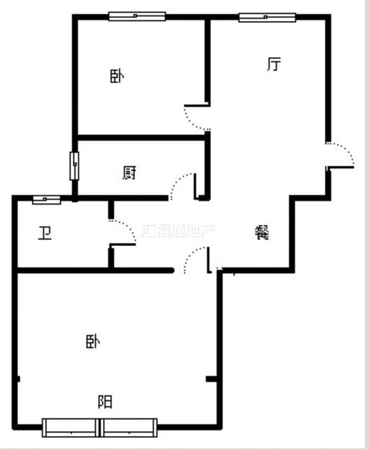 云景城2室2厅1卫户型图