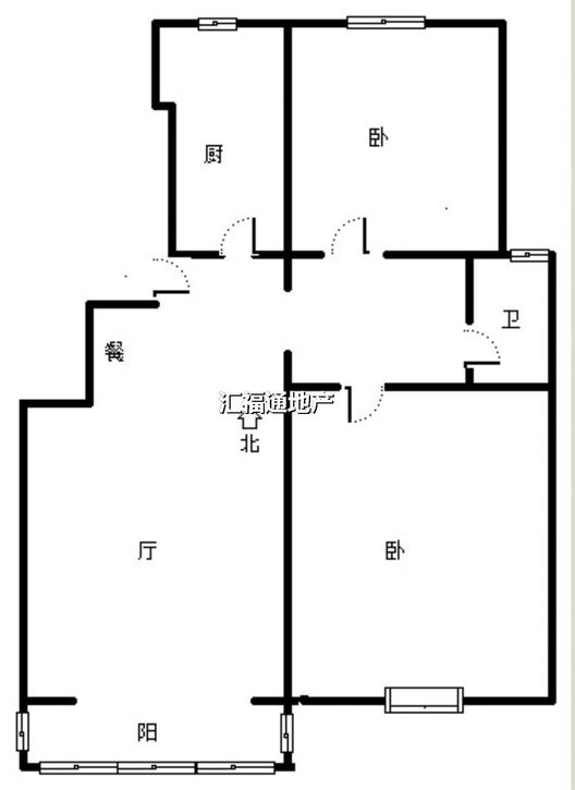 天地新城2室2厅1卫户型图