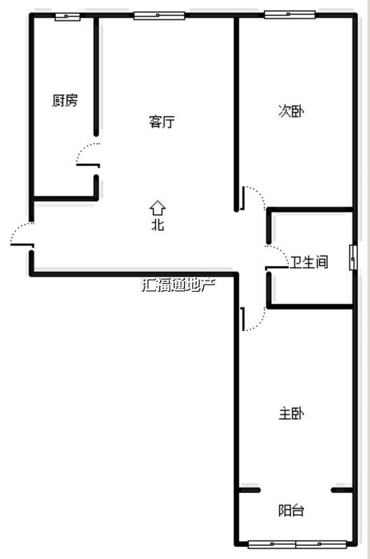 水岸花城2室2厅1卫户型图