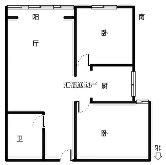 水榭春天2室2厅1卫户型图