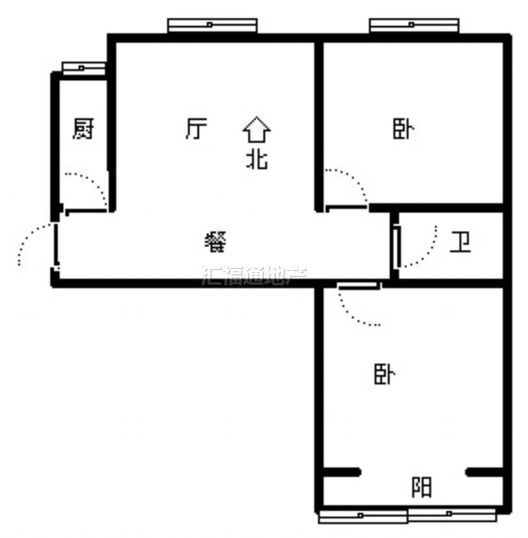 水岸花城2室1厅1卫户型图