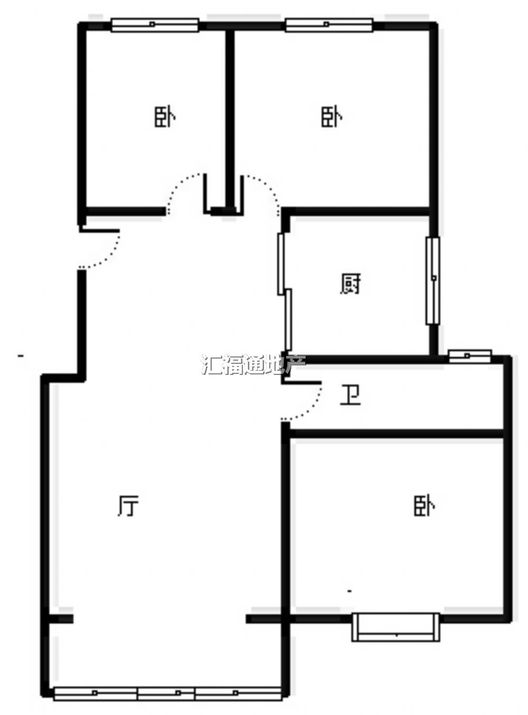天地新城3室2厅1卫户型图