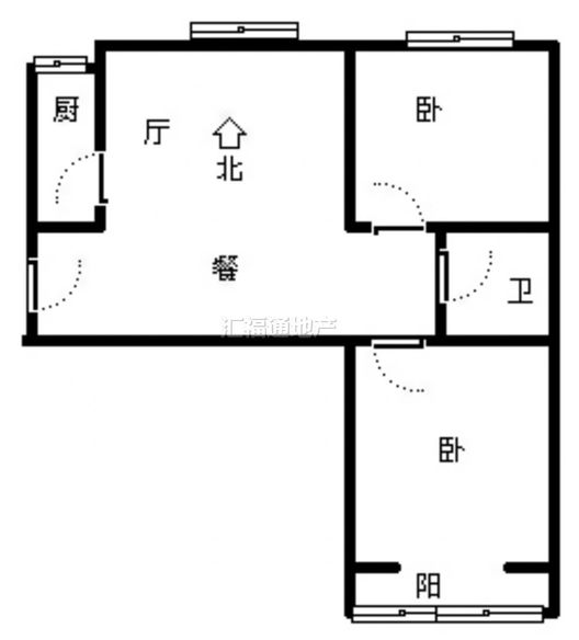 水岸花城2室1厅1卫户型图