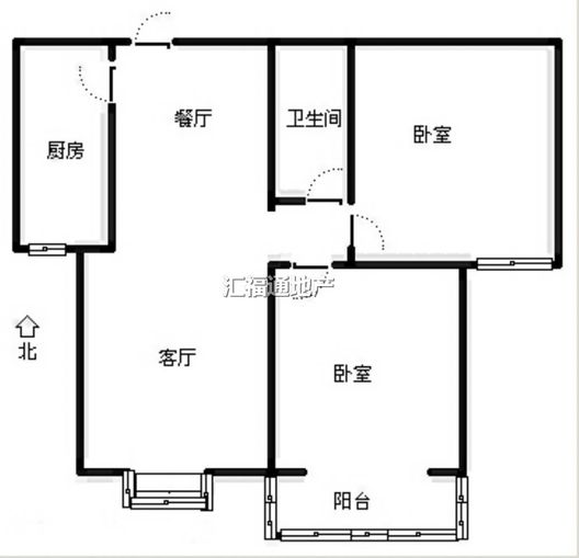 水岸花城2室1厅1卫户型图
