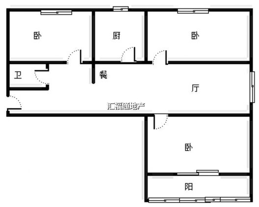 名流美域3室2厅1卫户型图