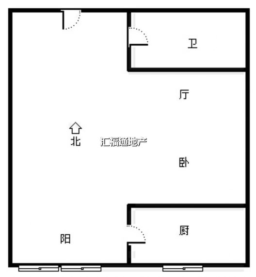 名流美域1室1厅1卫户型图