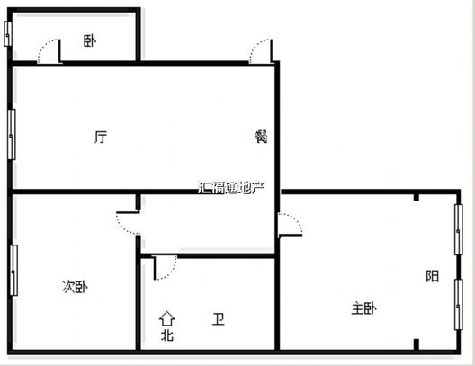 华泰金源2室1厅1卫户型图