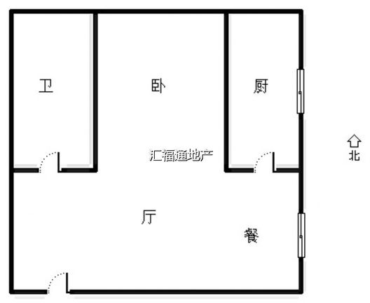 惠友钻石广场（AB座）1室1厅1卫户型图