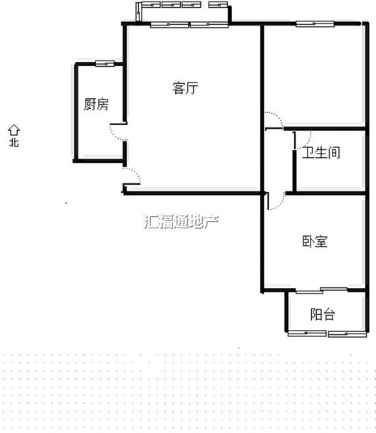 名流美域2室2厅1卫户型图