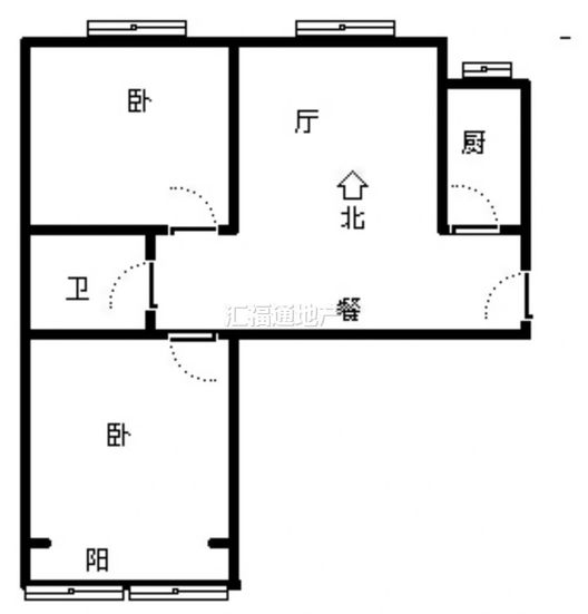 水岸花城2室1厅1卫户型图