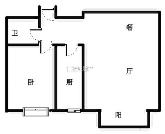 金竹花园1室1厅1卫户型图