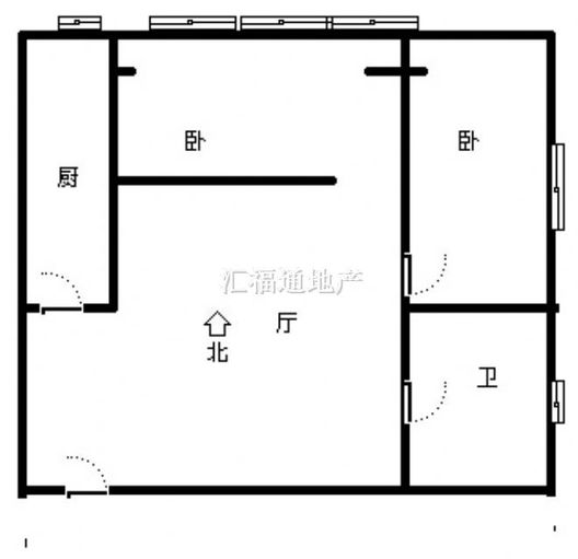 水岸花城1室1厅1卫户型图