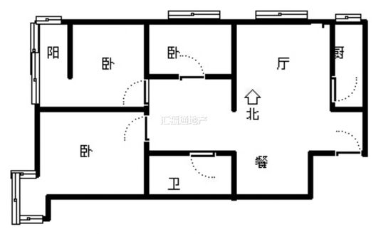 水岸花城3室2厅1卫户型图