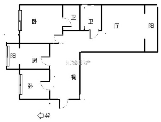 鸿盛凯旋门2室2厅1卫户型图