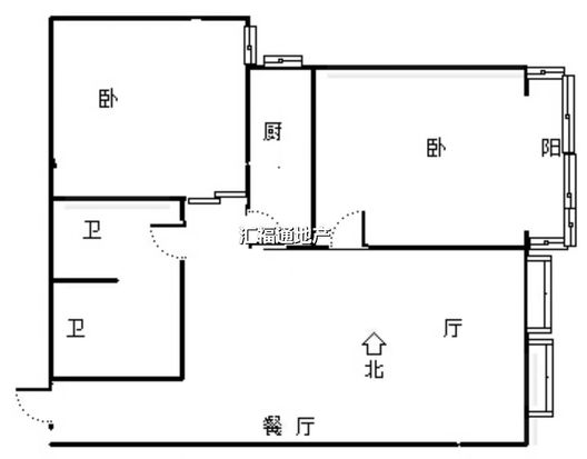 公园壹号2室2厅1卫户型图