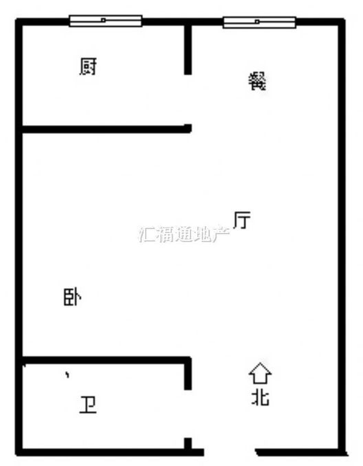 名流美域1室1厅1卫户型图