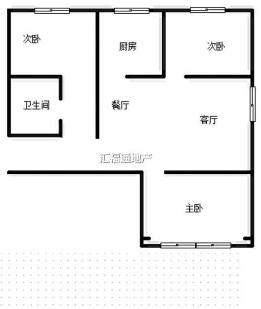 名流美域3室2厅1卫户型图