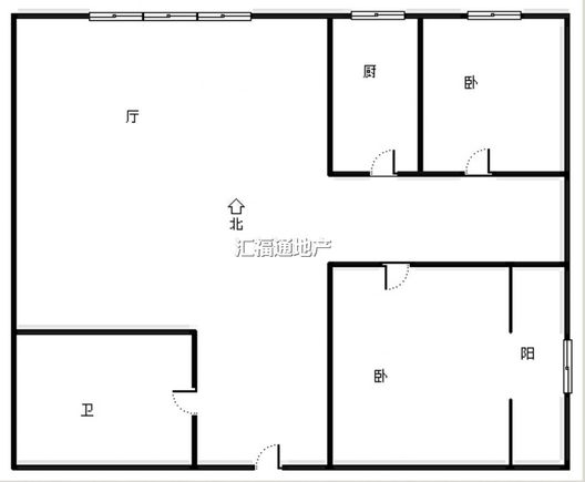 北新家园（锦绣范阳）2室1厅1卫户型图