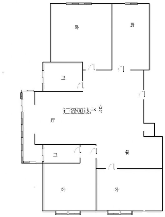 天地新城3室2厅2卫户型图