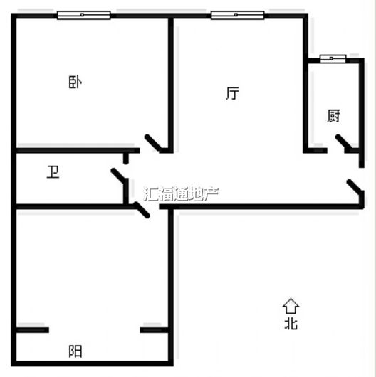 水岸花城2室1厅1卫户型图