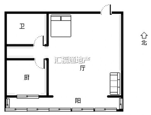 鸿盛凯旋门1室1厅1卫户型图
