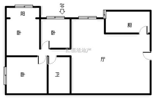 天保郦景3室2厅1卫户型图
