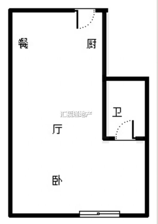 国富公寓(18号楼）1室1厅1卫户型图