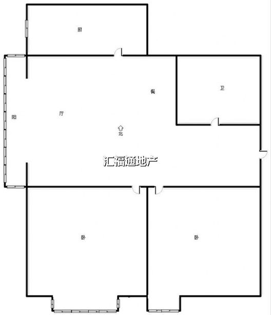 翡翠城（涿郡东区）2室2厅1卫户型图
