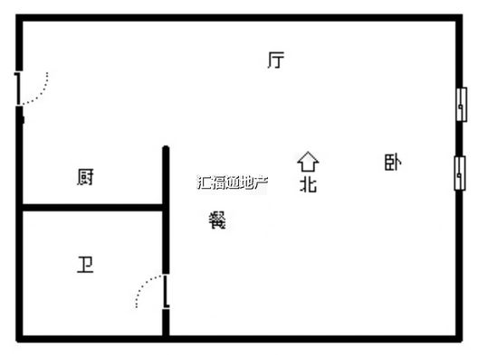 金街公寓1室1厅1卫户型图