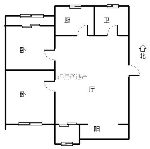 仙颐园小区2室2厅1卫户型图