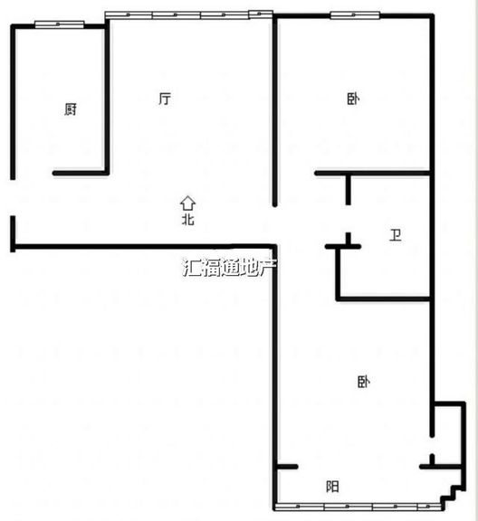 君临天下御景园2室2厅1卫户型图