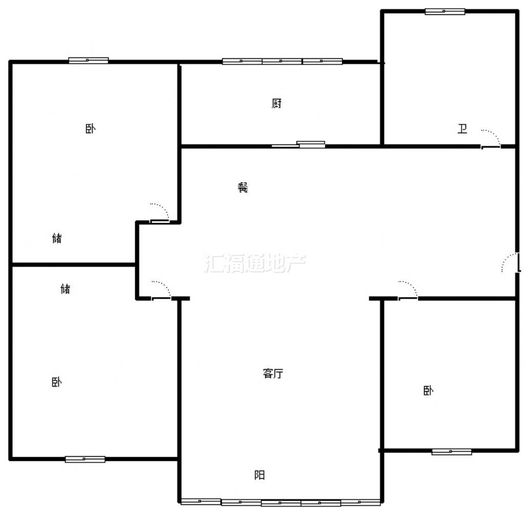 工商局小区（朝阳路）3室2厅1卫户型图