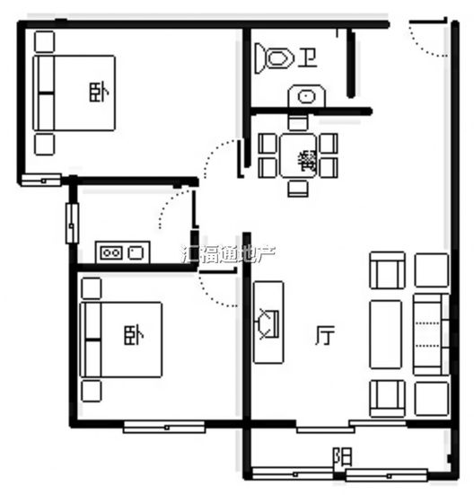 公园壹号2室2厅1卫户型图