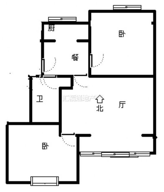 水岸花城2室1厅1卫户型图