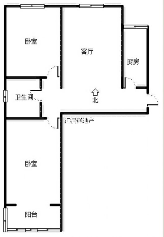 水岸花城2室2厅1卫户型图