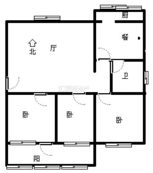 九四家属院3室1厅1卫户型图