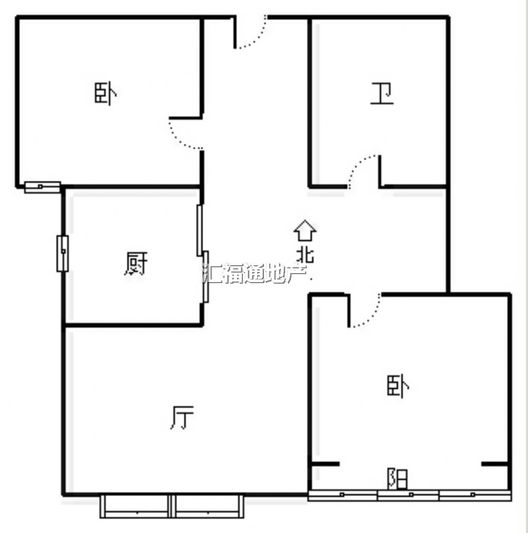 联合七号院2室2厅1卫户型图