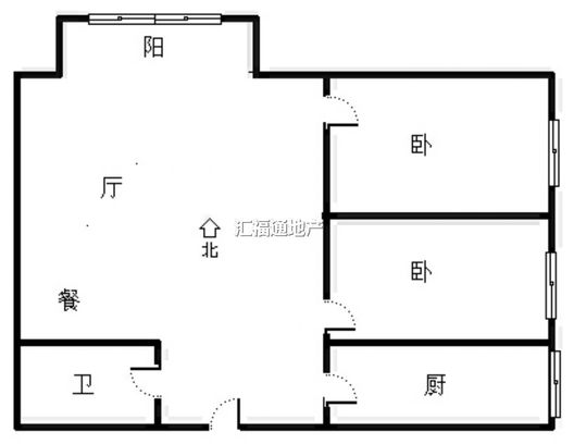翡翠城（涿郡东区）2室2厅1卫户型图