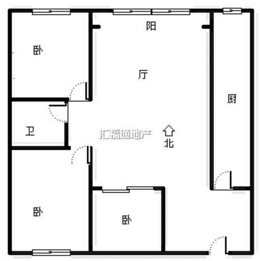 翡翠城（涿郡东区）2室2厅1卫户型图