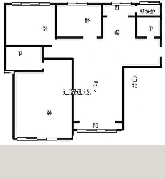 金品时代3室2厅2卫户型图